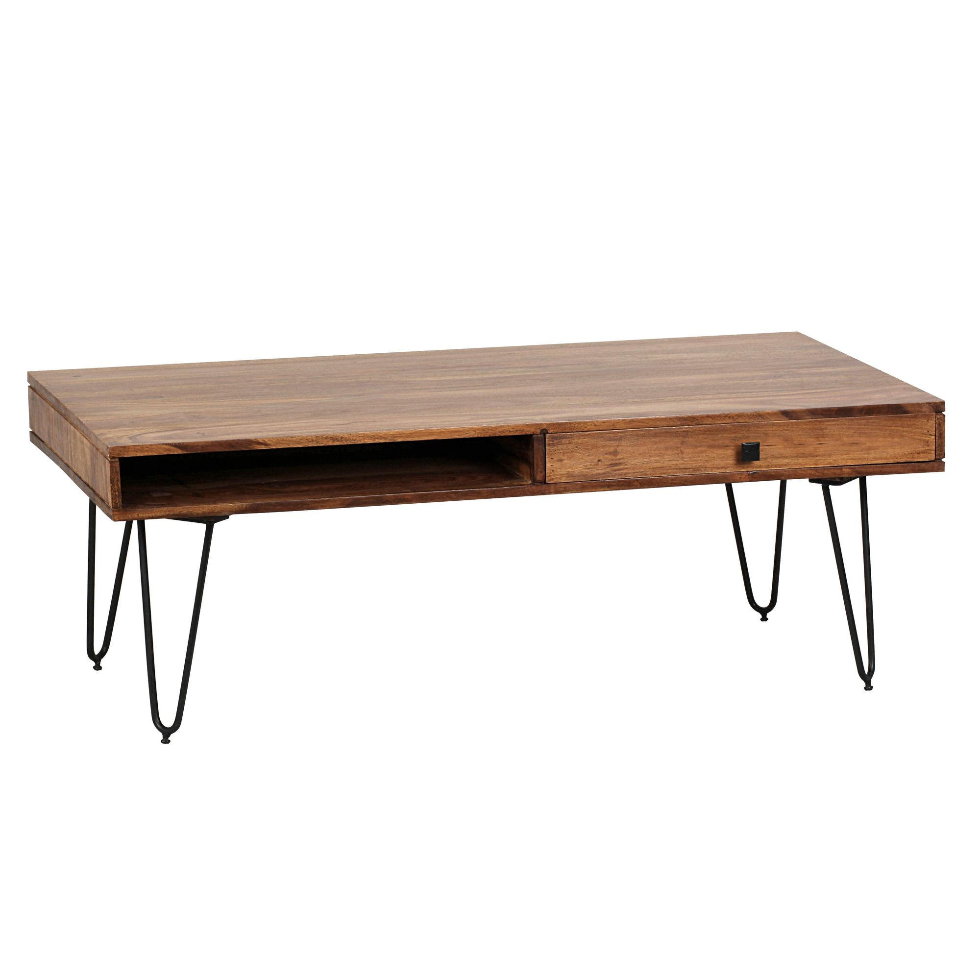 COUCHTISCH KARU Sofatisch Sheesham - Braun, Holz (60/110/42cm) - tinkaro