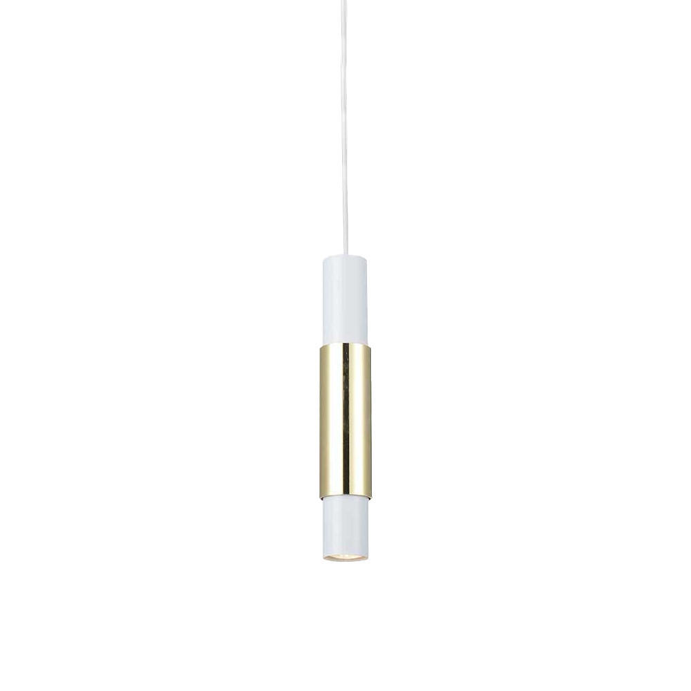 HÄNGELAMPE Crutch Weiß - Goldfarben/Weiß, Metall (5.8/5.8/40cm) - s.luce