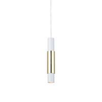 HÄNGELAMPE Crutch Weiß - Goldfarben/Weiß, Metall (5.8/5.8/40cm) - s.luce