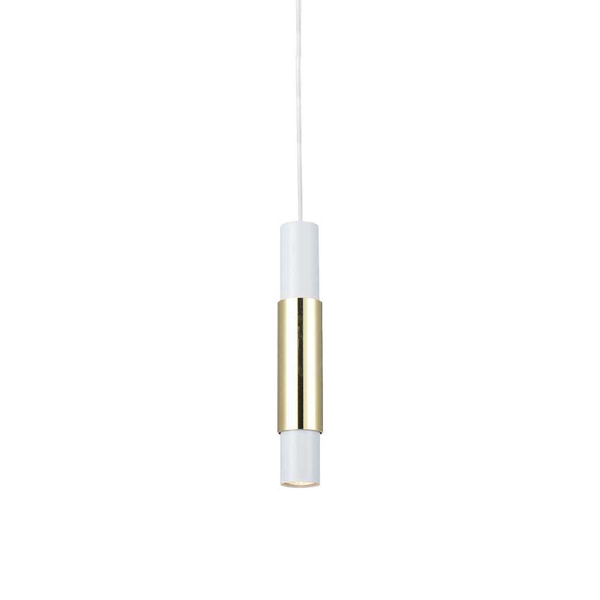 HÄNGELAMPE Crutch Weiß - Goldfarben/Weiß, Metall (5.8/5.8/40cm) - s.luce