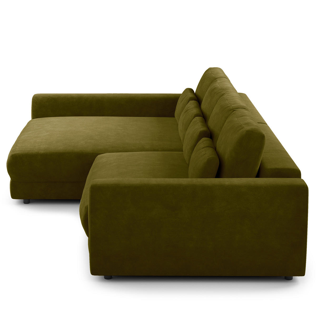 ECKSOFA mit XXL-Longchair - Schwarz/Grün, Kunststoff/Textil (323/182cm) - home24