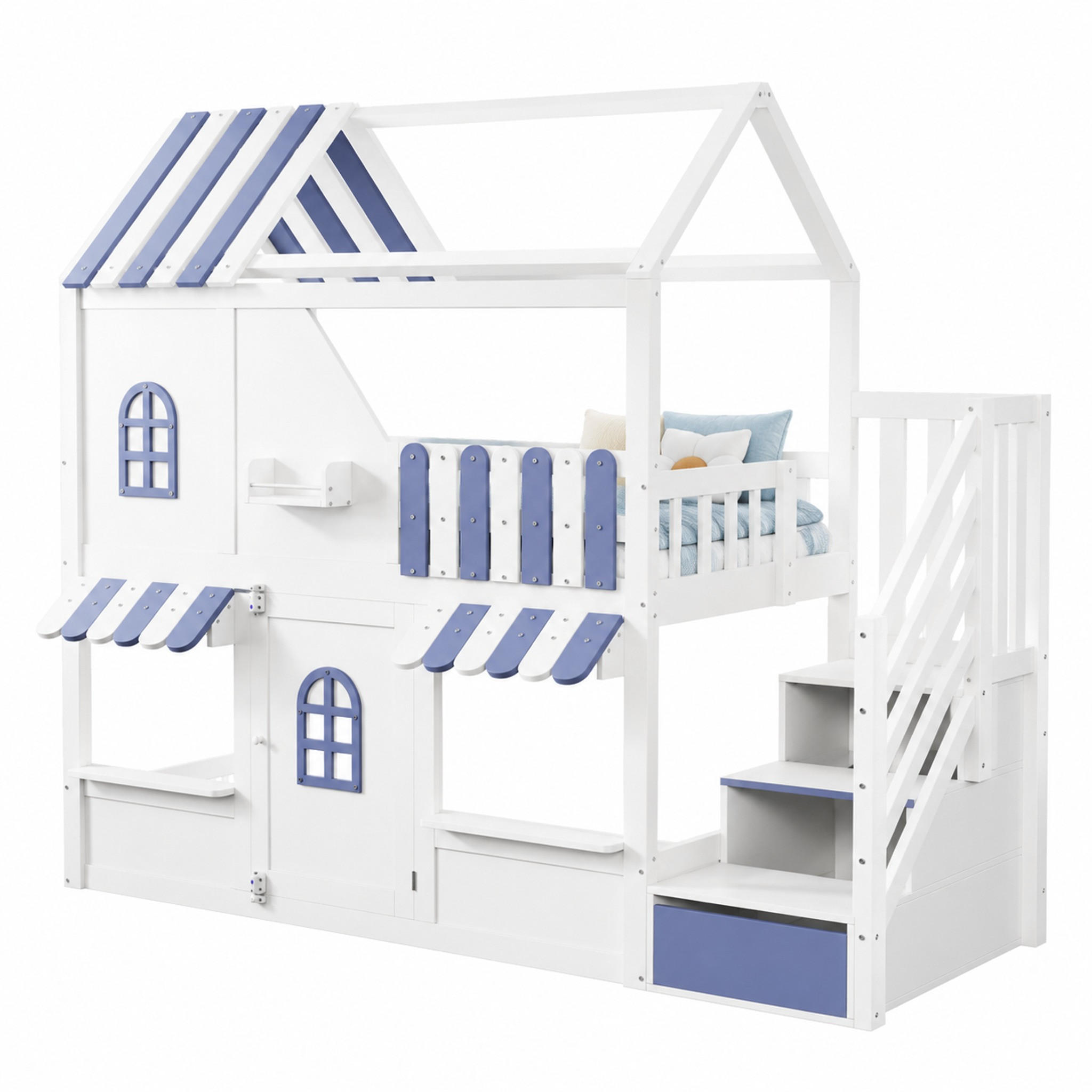 Meubliv Etagenbett Blau 90x200 cm