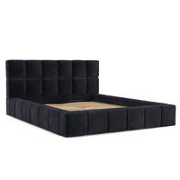 POLSTERBETT Paros mit Stauraum 180/200 cm Schwarz im Terra NW Stoff - Schwarz/Naturfarben, Holz/Holzwerkstoff (180/200cm) - AltaBeds
