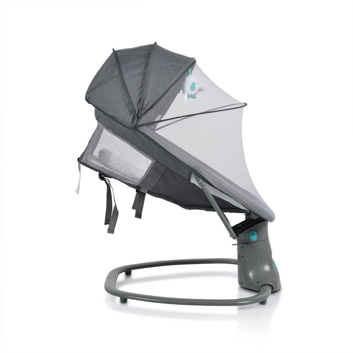 BABYWIPPE Axel 3 in1 grün Bluetooth, 5 Schaukelgeschwindigkeiten, Moskitonetz, 5-Punkt-Gurt - Grün, Metall - Moni