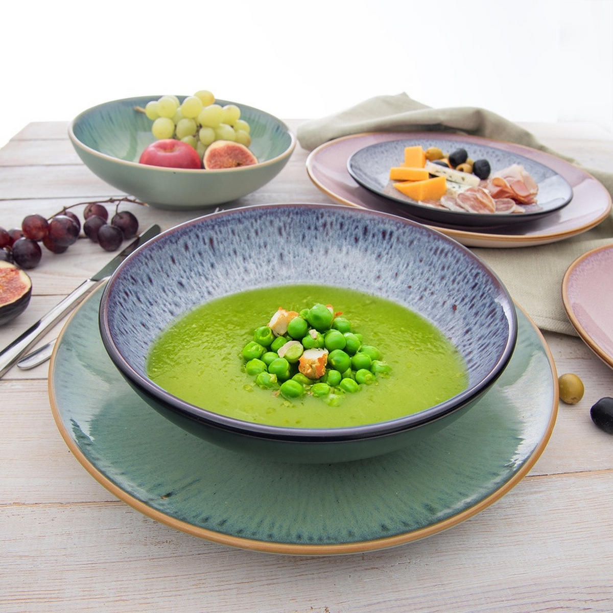 SUPPENTELLER Glaze tief lila - Lila, Keramik (20.5/20.5/6cm) - Orion 