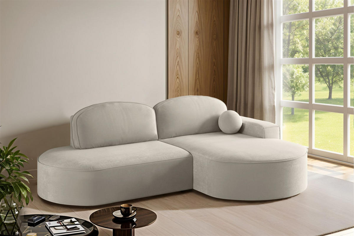 ECKSOFA Girona Mit Schlaffunktion - Beige, Holzwerkstoff/Textil (278/179cm) - Fun Möbel