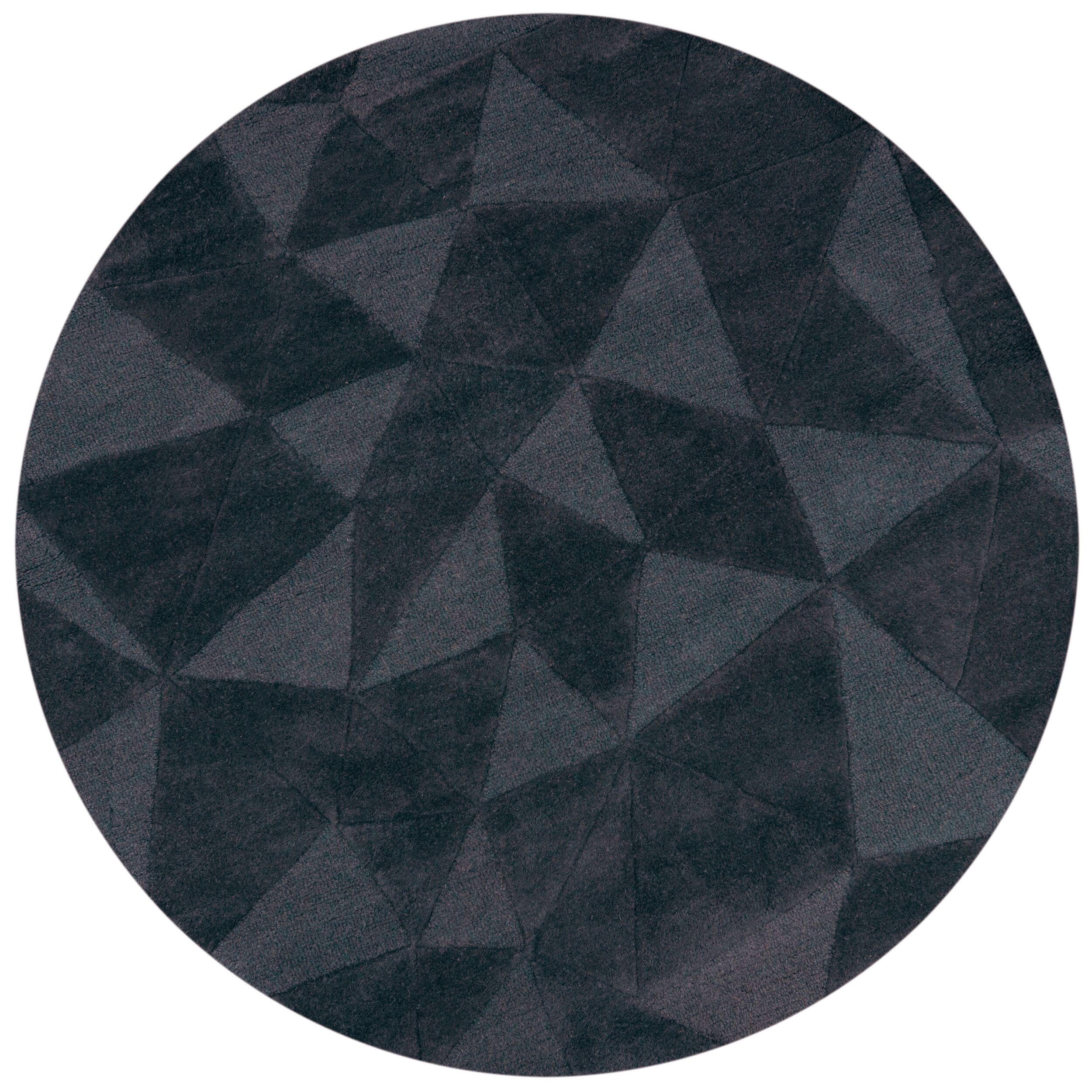 WOLLTEPPICH Hoch-Tief-Design, designstark DEBEN TROY - Anthrazit, Textil (160/160cm) - KADIMA DESIGN