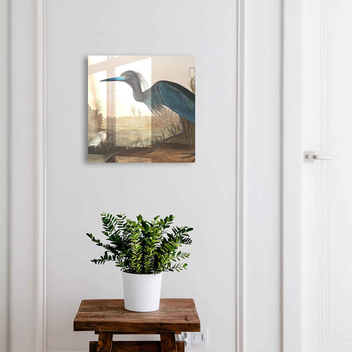SCHLÜSSELBOX Schwarz 30x30 cm- Türöffnung nach rechts - Exotischer Vogel - Blau, Metall (30/30/5cm) - TULUP