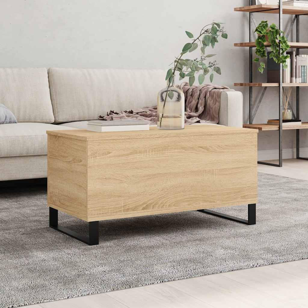 COUCHTISCH 90/44,5/45 cm aus Holzwerkstoff Sonoma-Eiche mit Höhenverstellbarer Tischplatte - Sonoma Eiche, Holz (44.5/90/45cm) - vidaXL