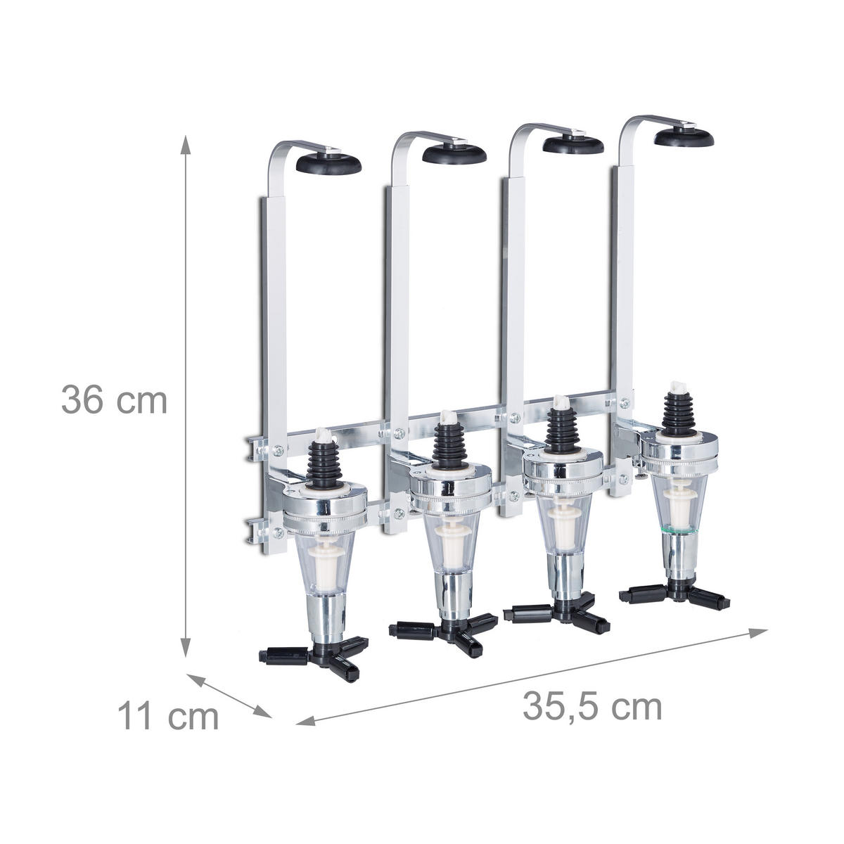 DRŽIAK na flašu - strieborná, kov/plast (35.5/36/11cm) - Relaxdays