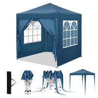 PAVILLON 2x2 m Blau mit 4 Seitenwänden - Blau, Textil/Metall (200/200cm) - Kaket