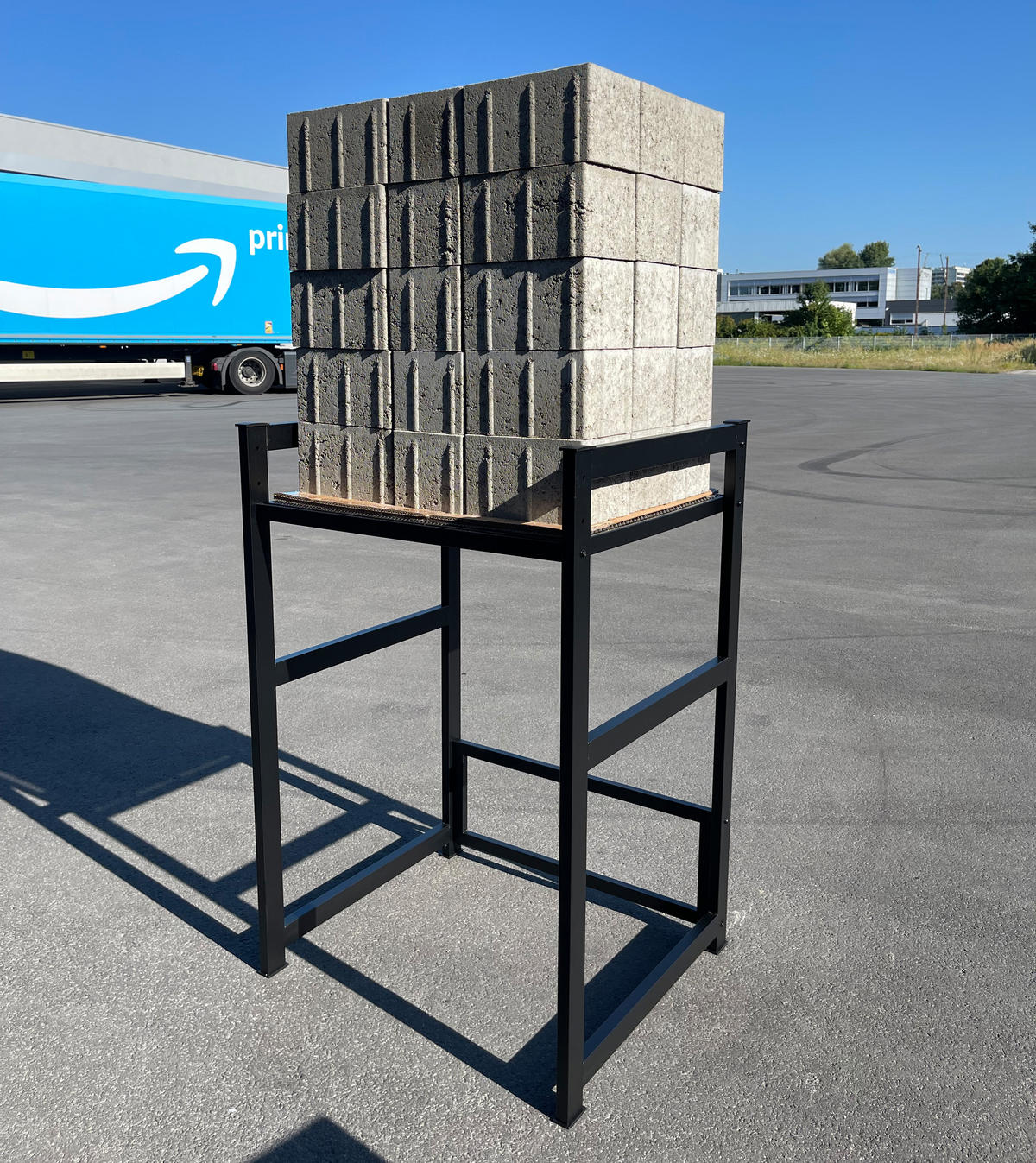 WASCHMASCHINENREGAL 73x64x110 cm - Schwarz, Metall (73/110/64cm) - QUICK STAR