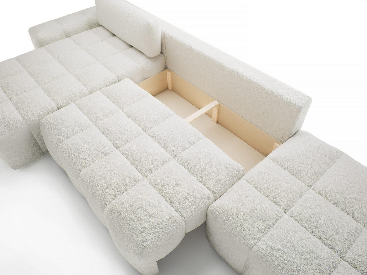 ECKSOFA mit Schlaffunktion Liptitz La, Creme - Creme, Textil (100/363cm) - Fedve