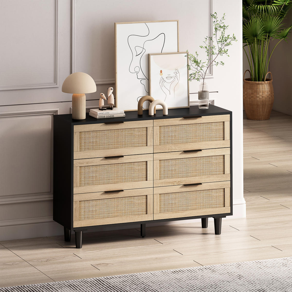 SIDEBOARD Schwarz 110/40/75 cm - Schwarz, Holzwerkstoff (40/75/110cm) - Urban Meuble