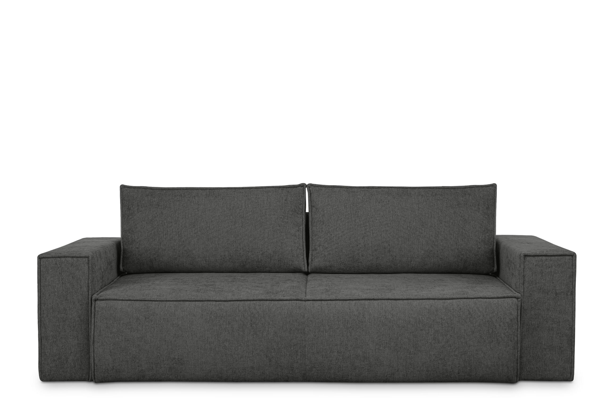 3-SITZER-SOFA NAPI II mit Schlaffunktion, silber - Silberfarben, Textil (244/89/101cm) - KONSIMO®