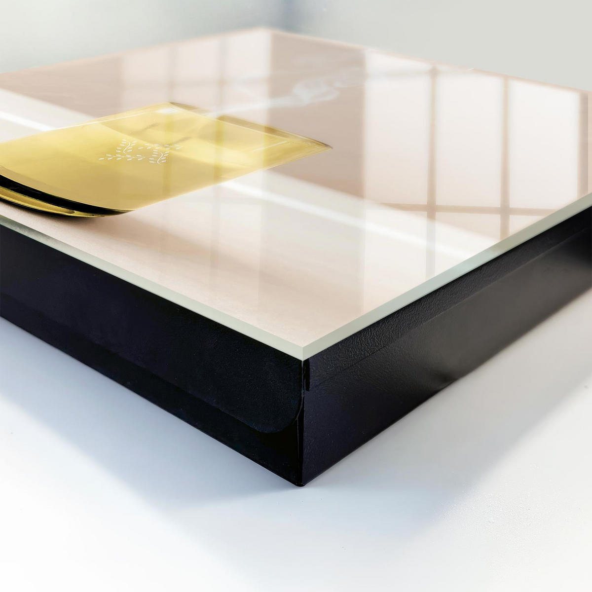 SCHLÜSSELBOX Schwarz 30x30 cm- Türöffnung nach rechts - Glasfrieden - Gelb, Metall (30/30/5cm) - TULUP