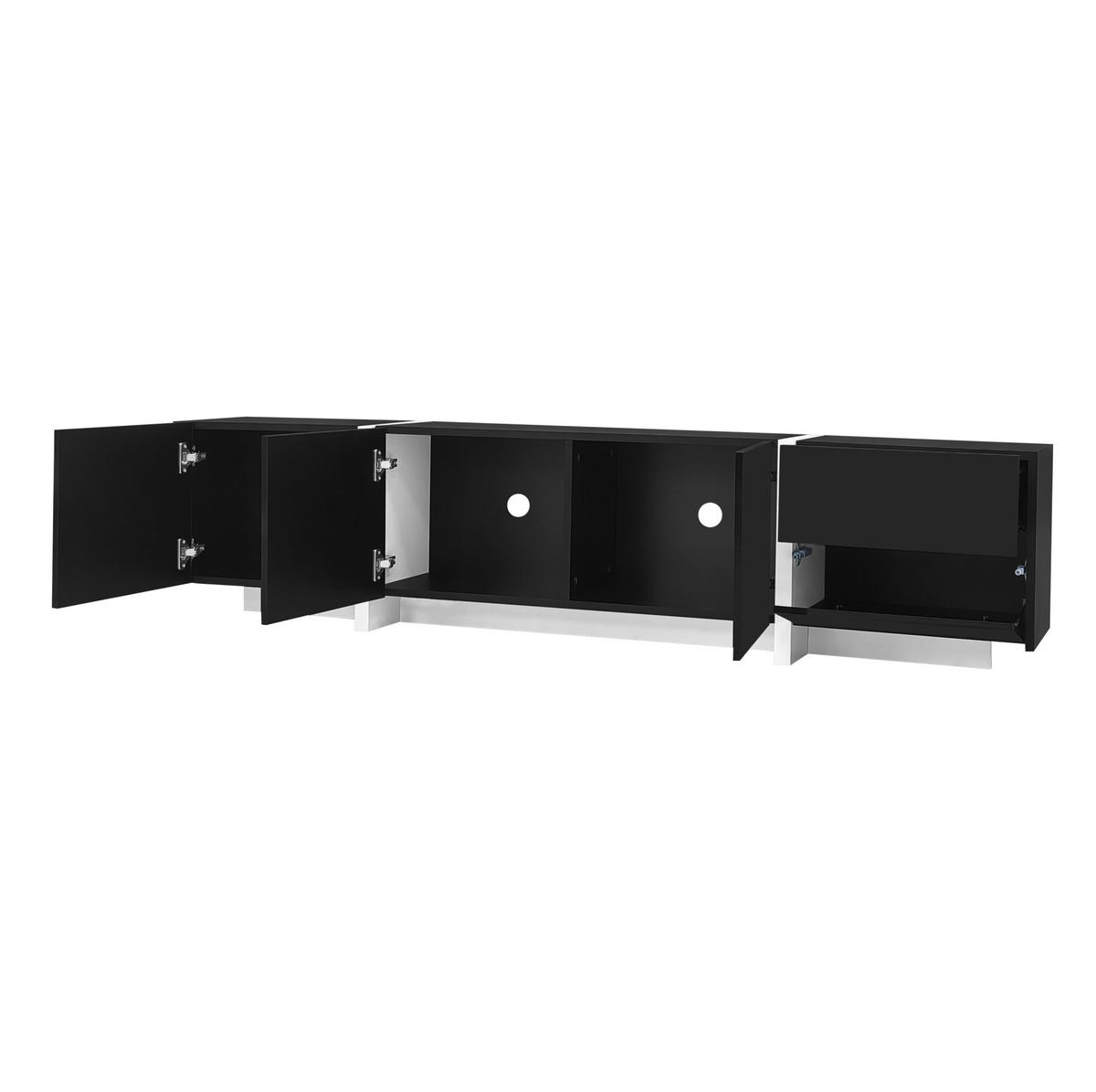TV-ELEMENT mit 3 Türen und Schublade 170 cm Schwarz-Weiß Hochglanz - Schwarz, Holzwerkstoff (30/39/170cm) - Beauniv