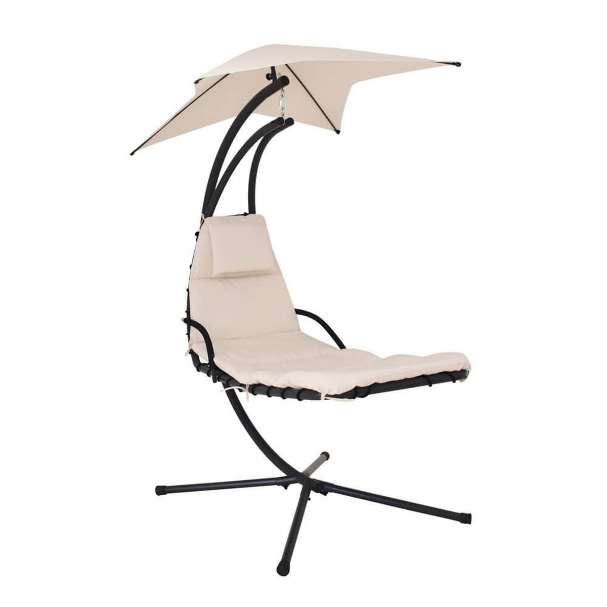 SCHWEBELIEGE SAN REMO - Anthrazit/Beige, Kunststoff (205/113cm) - Home Deluxe