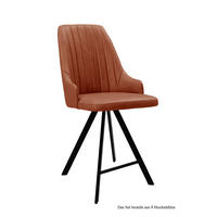 THEKENSTUHL drehbar (8er-Set) Diannah 52x108x60 Schwarz/Cognac - Cognac/Schwarz, Kunststoff (60/108/52cm) - 58aufmkessel