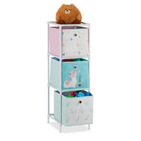 KINDERREGAL Lama - Multicolor, Kunststoff/Textil (27.5/89/30cm) - Relaxdays