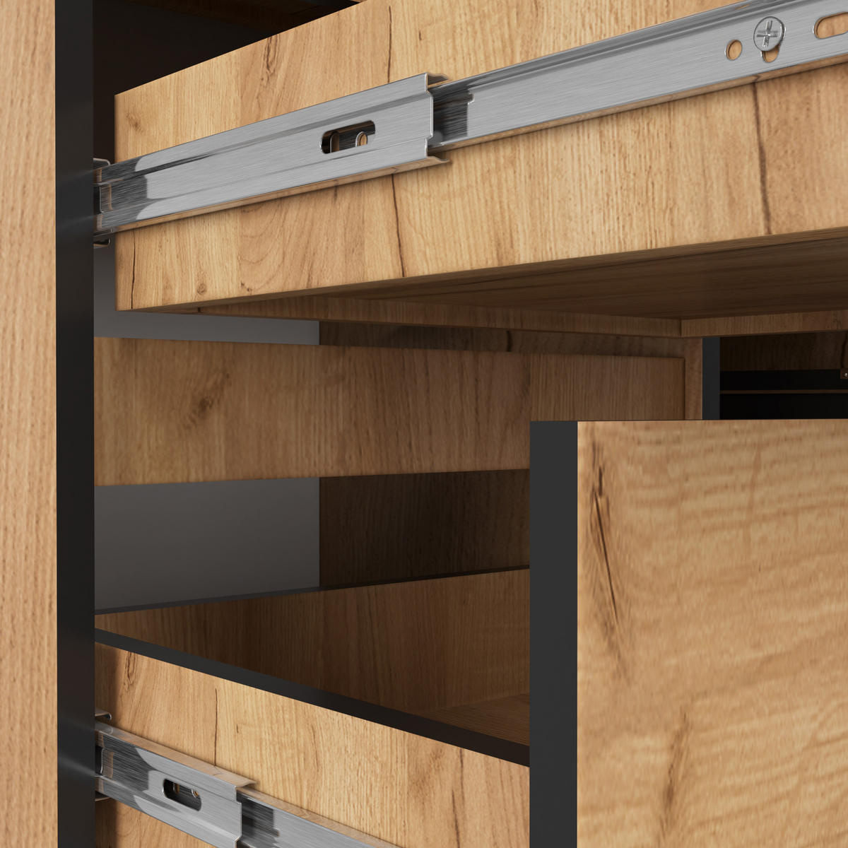 ECKSCHREIBTISCH Eichenfarben 155x85x77 cm - Eichefarben, Holzwerkstoff (85/155/77cm) - Akord