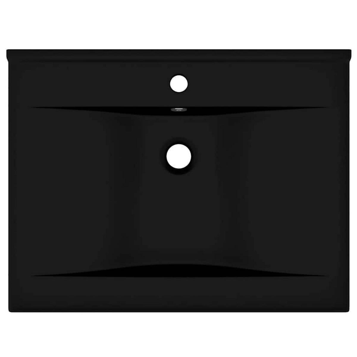 WASCHBECKEN Lapp 60/46/16 cm - Schwarz, Keramik (60/16/46cm) - Nettlife