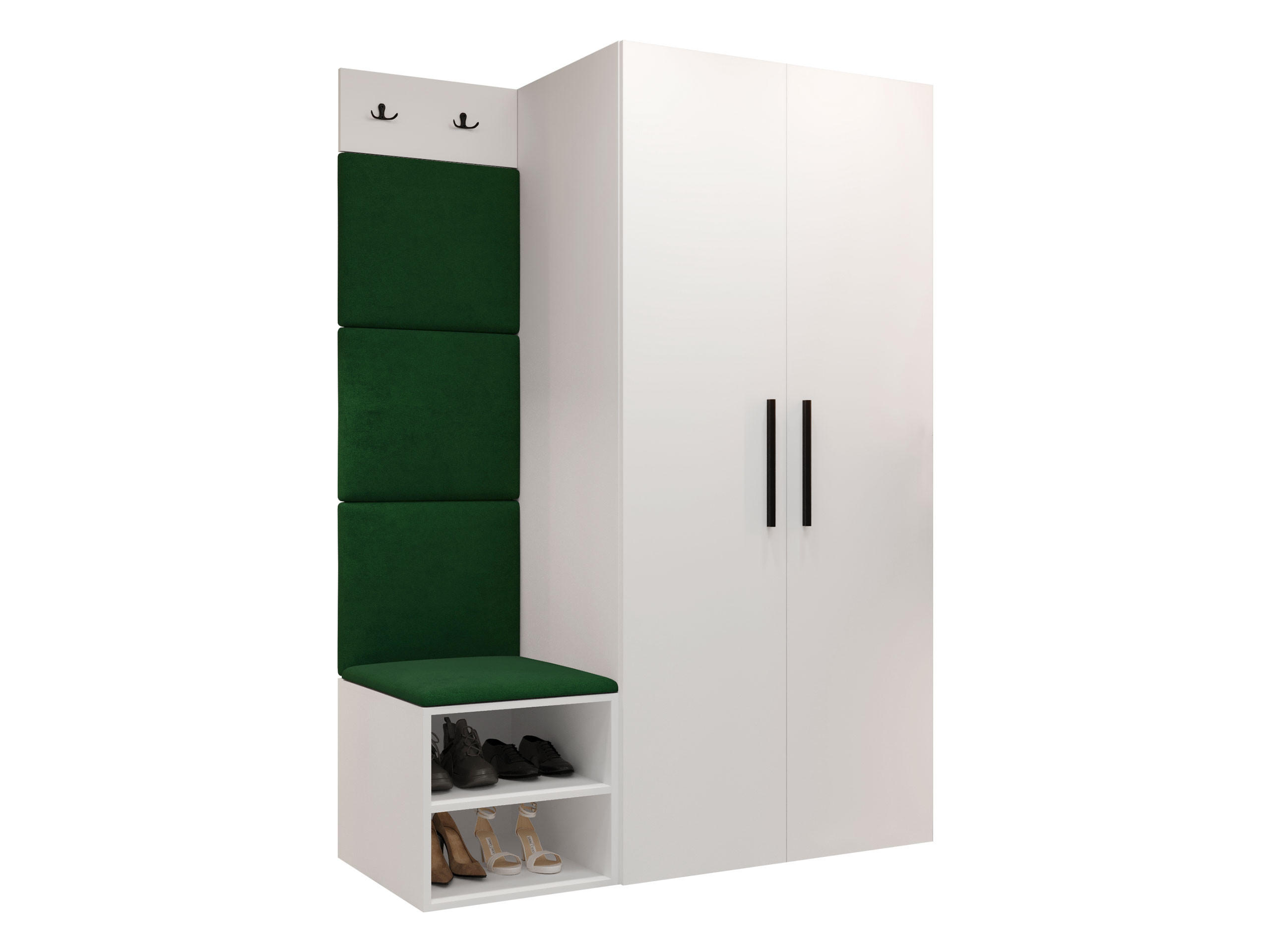 GARDEROBEN-SET Medi IV - Schwarz/Weiß, Holzwerkstoff/Kunststoff (80/191/50cm) - MIRJAN24