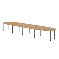 KONFERENZTISCH XXL KT52 130/520/74 cm in Wildeiche/Füße in Graphitfarben - Wildeiche/Graphitfarben, Holzwerkstoff (130/520/74cm) - bümö