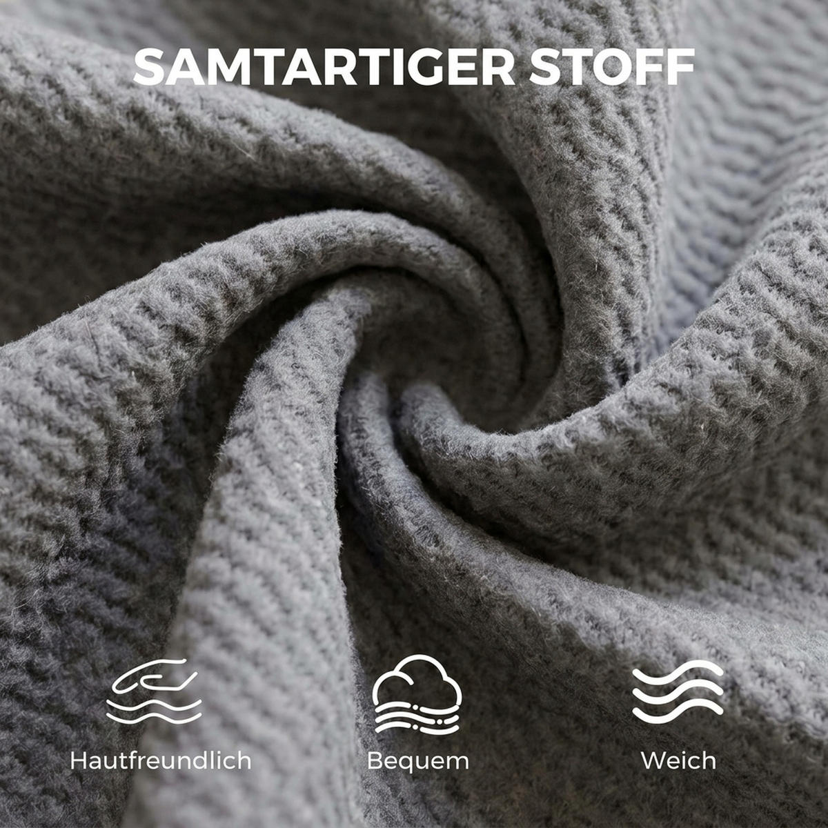 SESSEL Polyester Kautschukholz Dunkelgrau - Dunkelgrau/Naturfarben, Holzwerkstoff/Textil (80/88/103cm) - HOMCOM