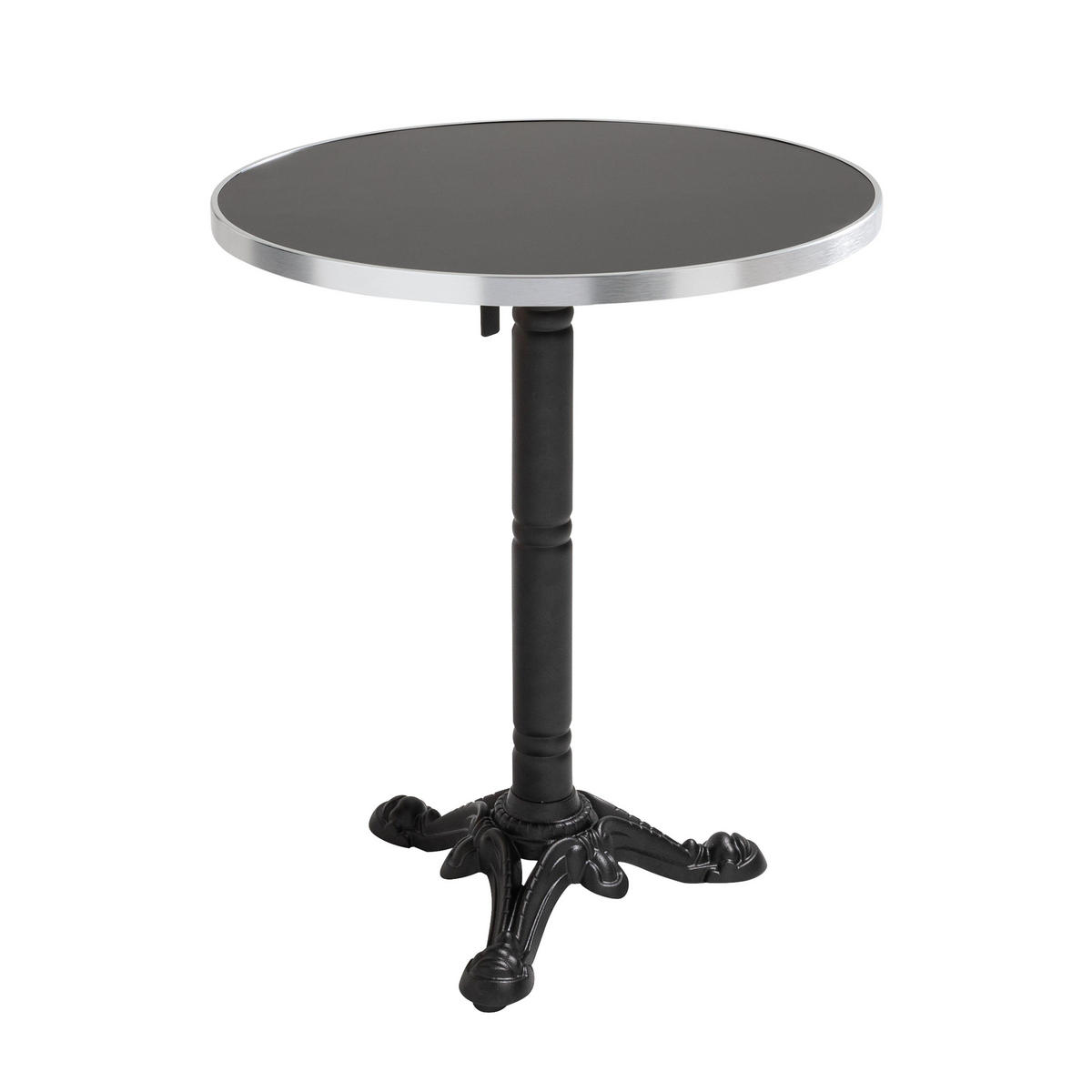 TISCHPLATTE runder 60 cm, Schwarz - Schwarz/Weiß, Metall (60/2.5/60cm) - Oviala
