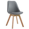 STUHL Lederlook Grau - Eukalyptusholzfarben/Grau, Holz/Textil (48/84/55cm) - CLP