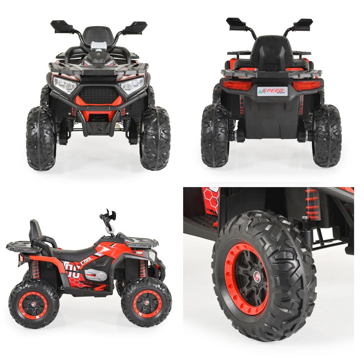 ELEKTROFAHRZEUG Buggy Cool NEL-007 rot EVA-Reifen, Scheinwerfer, Musikfunktion - Rot, Kunststoff (117/68/75cm) - Moni