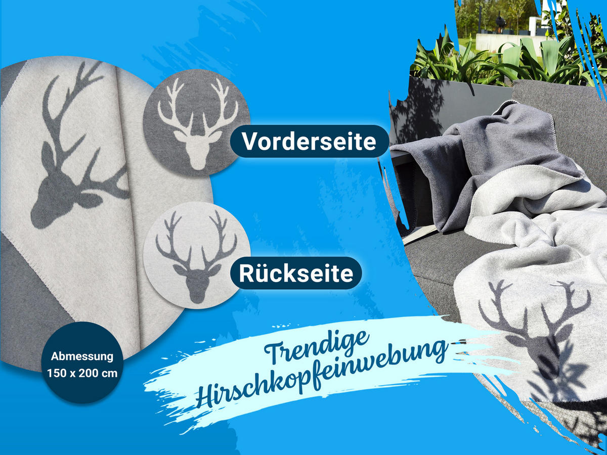KUSCHELDECKE, 150x200 cm, 60% Baumwolle, 40% Polyacryl, Grau - Grau, Naturmaterialien (150/200cm) - Zollner