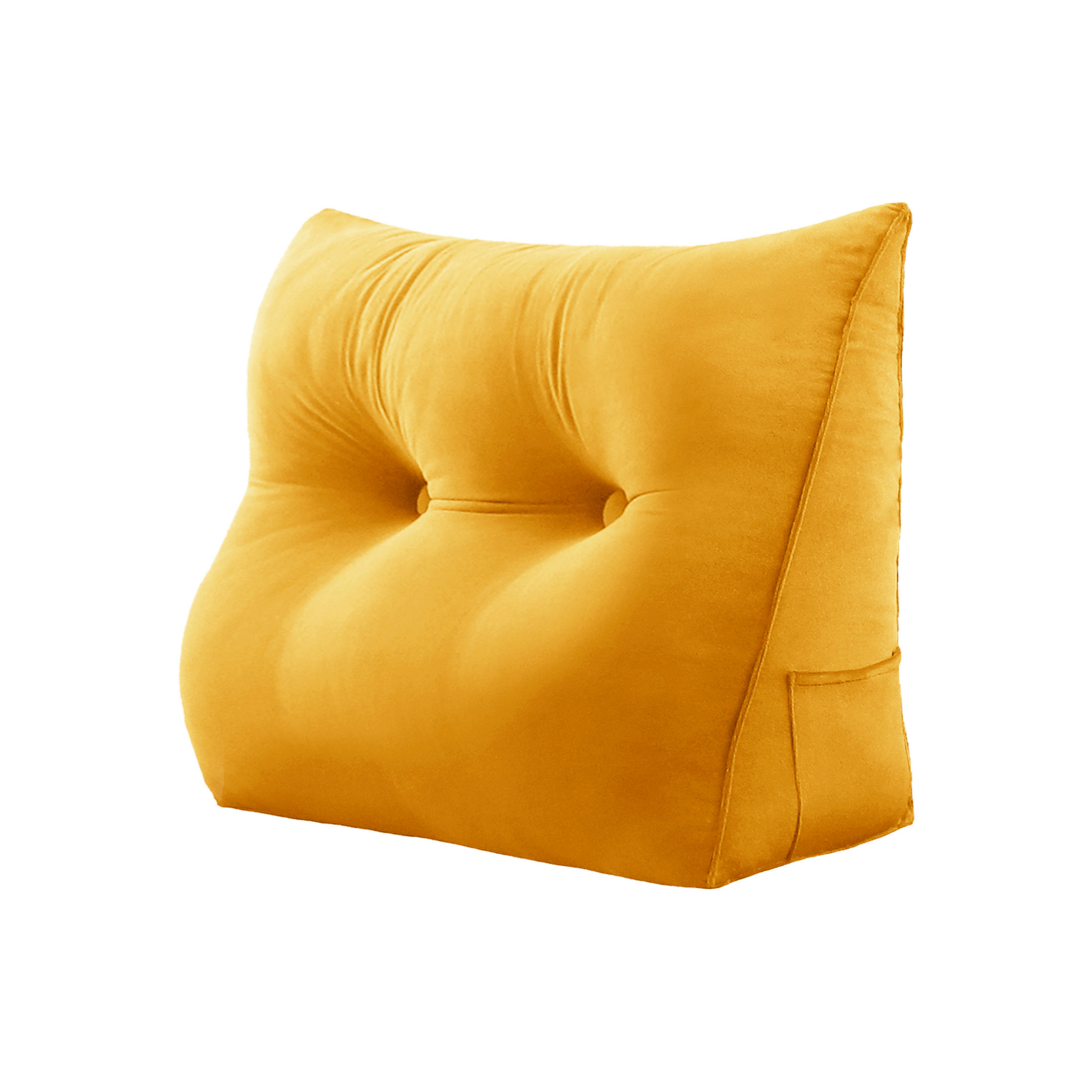 RÜCKENKISSEN für Bett Samt Gelb 60 cm - Gelb, Textil (50/60cm) - Vercart