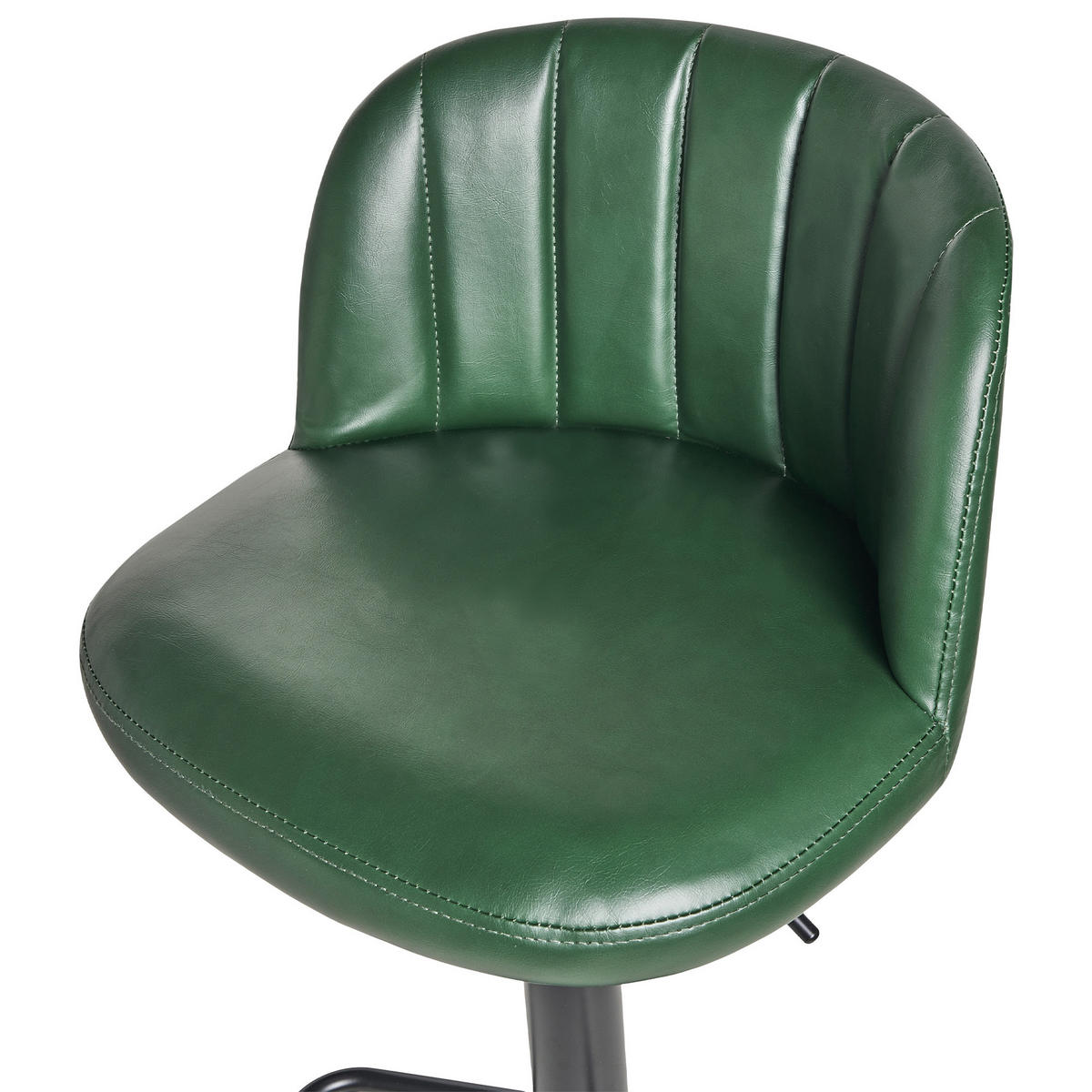 BARHOCKER 2er-Set Kunstleder drehbar Dunkelgrün Vlore - Schwarz/Grün, Kunststoff (45/82/46cm) - Beliani