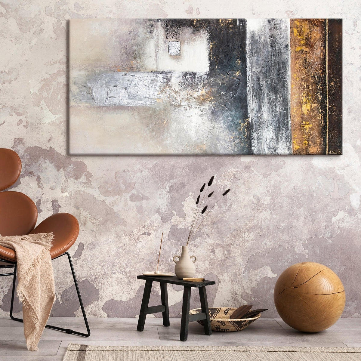 GEMÄLDE Erfolg auf Keilrahmen 200x100 cm - Braun, Holz (200/100cm) - YS-art gallery