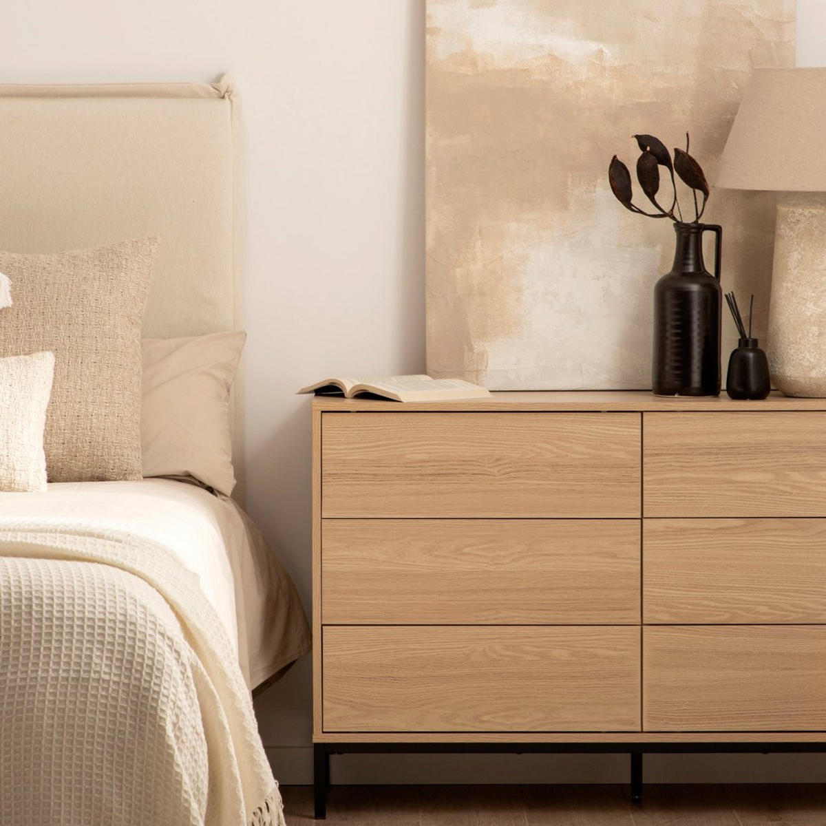 SCHUBLADENKOMMODE DOPPELTE Remi Natürlich 120 cm x 76 cm - Naturfarben, Holzwerkstoff (120/76/40cm)