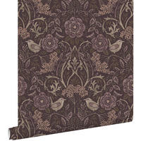TAPETE Blumen und Vögel 53 cm x 10.05 m - Lila, Papier (53/1000cm) - ESTAhome