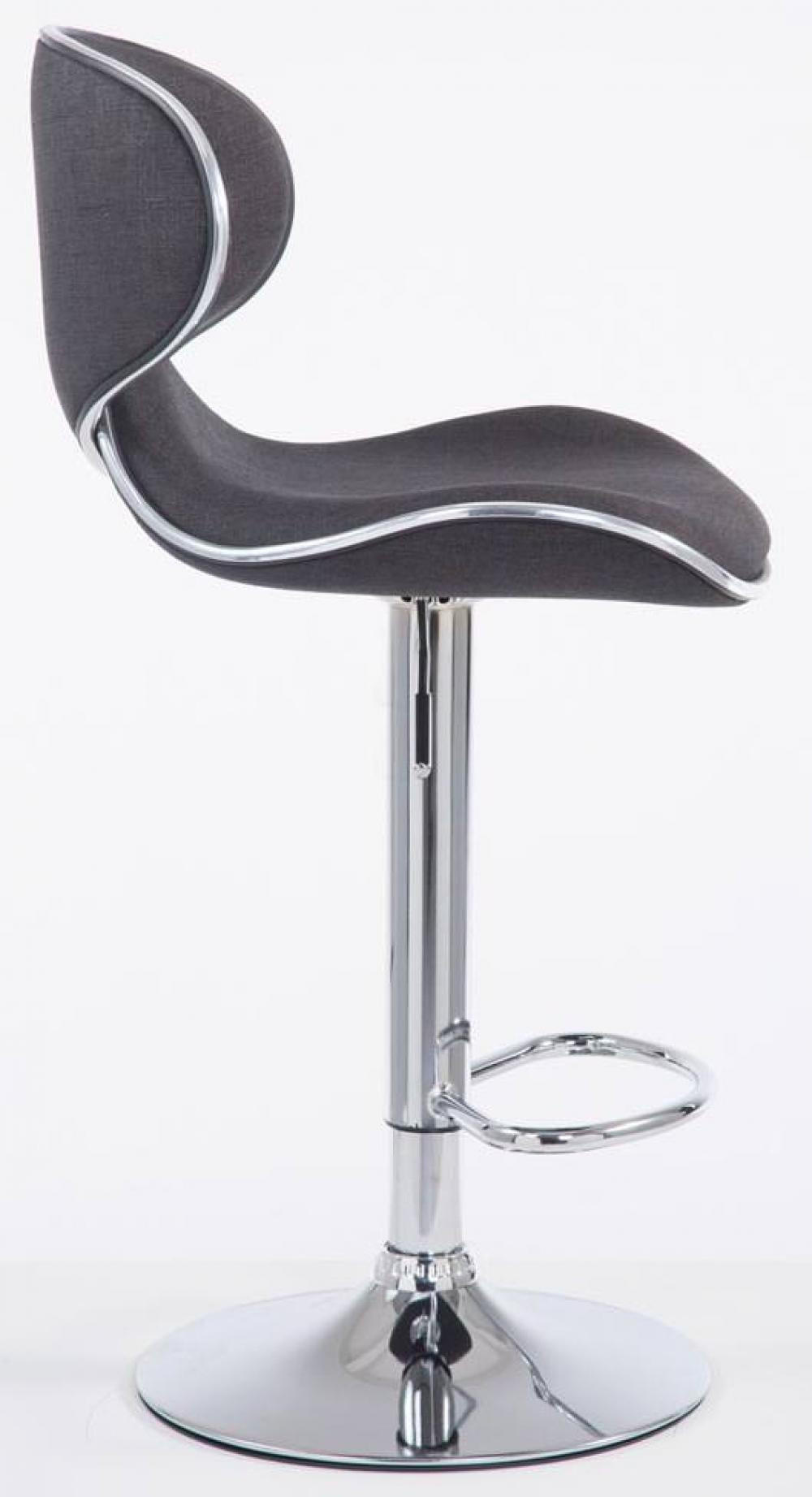 BARHOCKER 2er Set Stoff dunkelgrau - Chromfarben/Dunkelgrau, Textil/Metall (46/88/49cm) - CLP