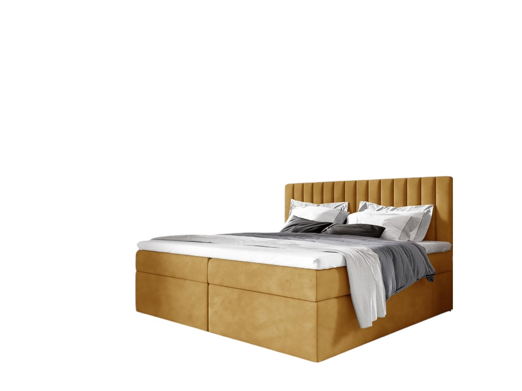 BOXBETT Linnea - Currygelb, Holzwerkstoff/Textil (200/220cm) - Fun Möbel
