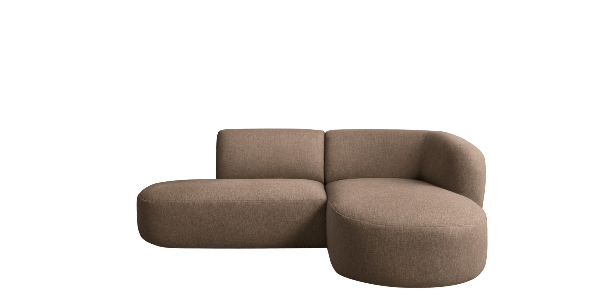 ECKSOFA L-Form Luna, stoff Lins, Braun, Rechts - Braun, Holz (242/188cm) - Kaiser Möbel