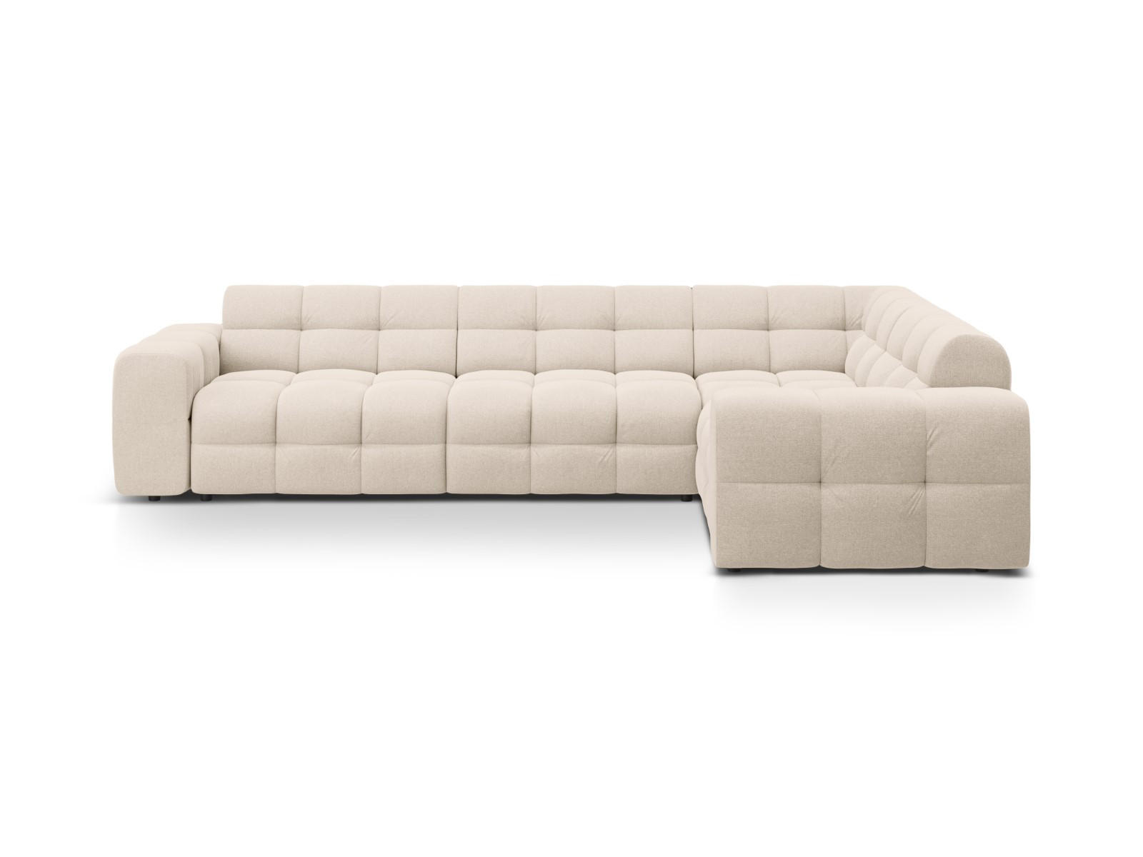 ECKSOFA rechts Kendal aus strukturiertem Stoff beige 6 Sitzplätze - Beige, Textil (231/332cm) - Micadoni