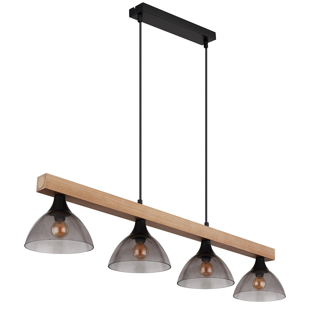 LED TISCHLEUCHTE Lindi Braun Holz Glas - Braun, Holz (96/17/150cm) - Globo Lighting
