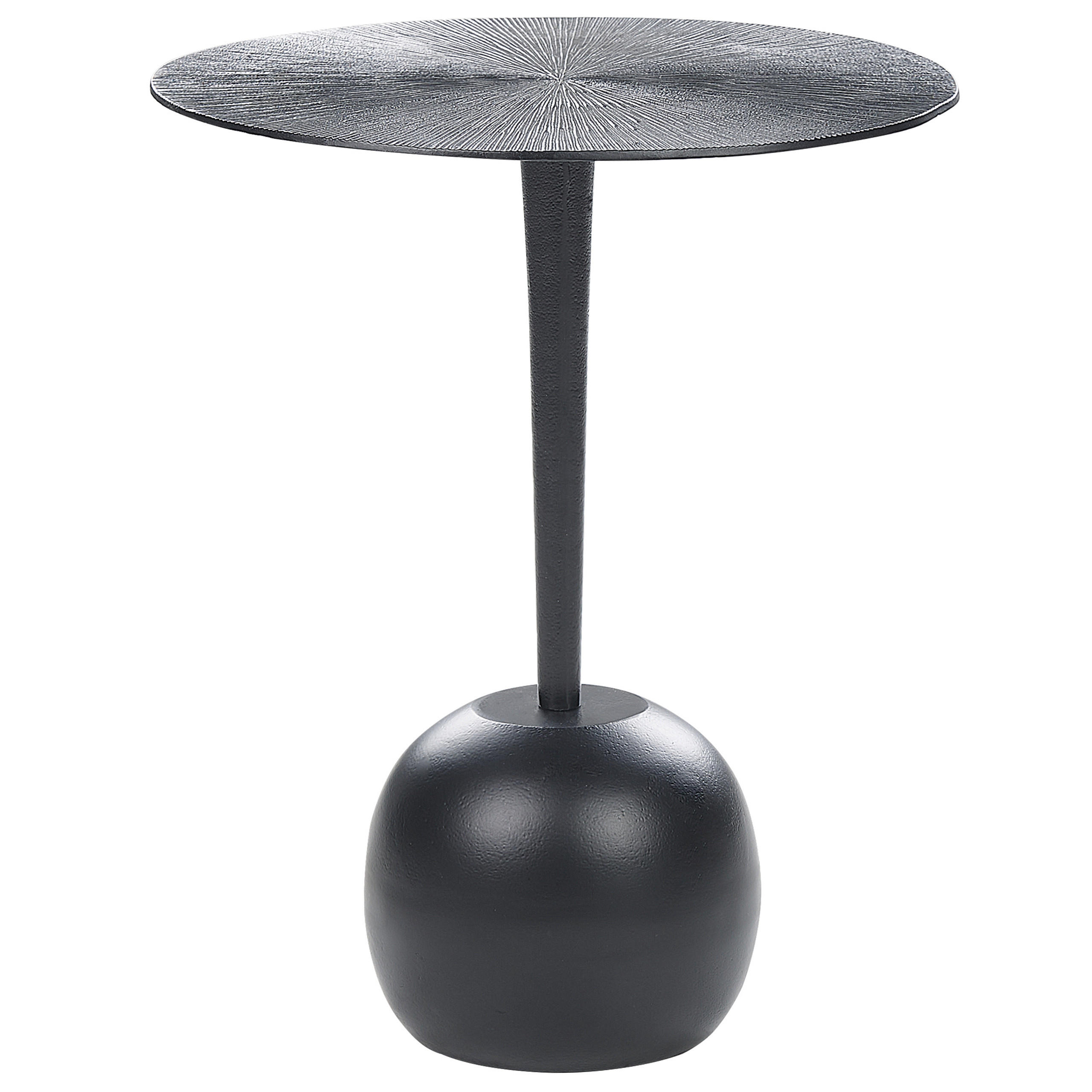 BEISTELLTISCH Aluminium schwarz rund 40 cm Eucla - Schwarz, Metall (40/40/49cm) - Beliani