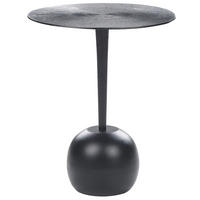 BEISTELLTISCH Aluminium schwarz rund 40 cm Eucla - Schwarz, Metall (40/40/49cm) - Beliani