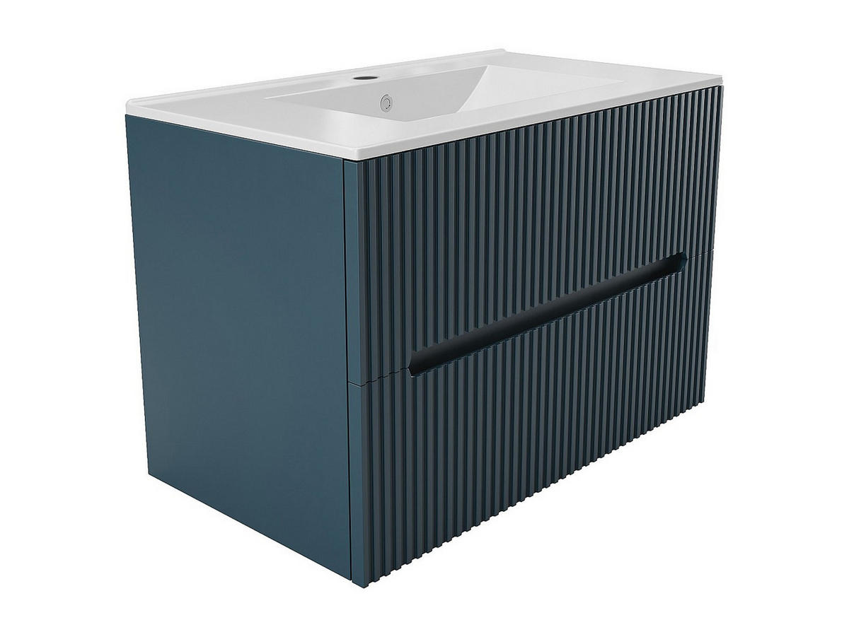 EINZELWASCHTISCH - 80 cmcm x 45.5 cmcm - Holz, Platte - Marineblau - PAVANI - Dunkelblau, Holz (80/55/45.5cm) - Vente-Unique