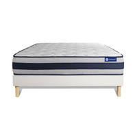 BETT Actimemo ergo Memory-Schaum 140 x 200 cm h3 - Kit Bettgestell Weiß - Beige/Weiß, Holz (140/200cm) - ACTISOM