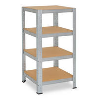 SCHWERLASTREGAL HOME 100x60x60 cm in verzinkt mit 4 Böden und 175 kg Traglast pro Boden - Silberfarben, Metall (60/100/60cm) - shelfplaza