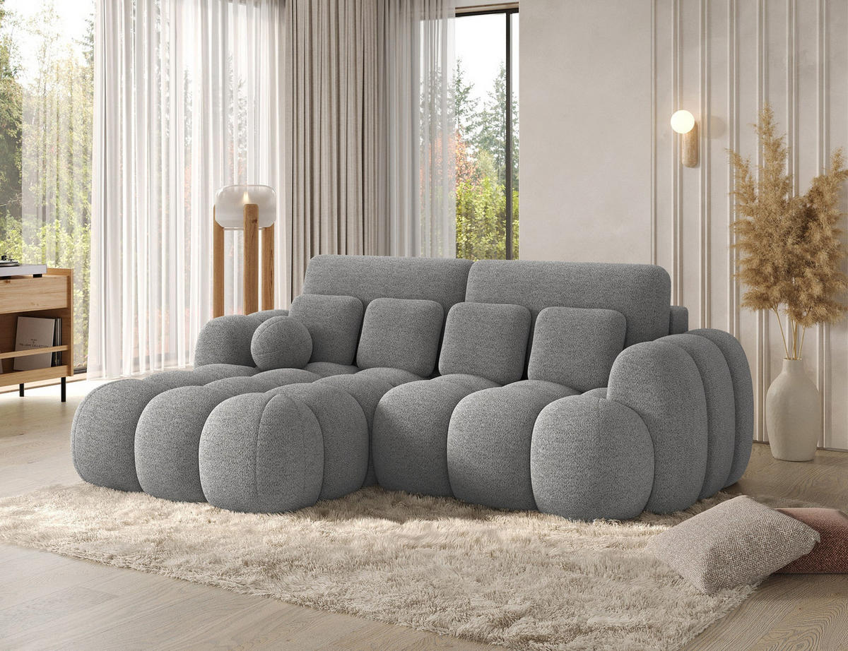 ECKSOFA COVELION L-Form – Schlaffunktion, Bettkasten, Wellenfederung, HR-Kaltschaum, inkl. Kissen, moderner Wohnkomfort - Anthrazit, Kunststoff (260/167cm) - Wohnideebilder