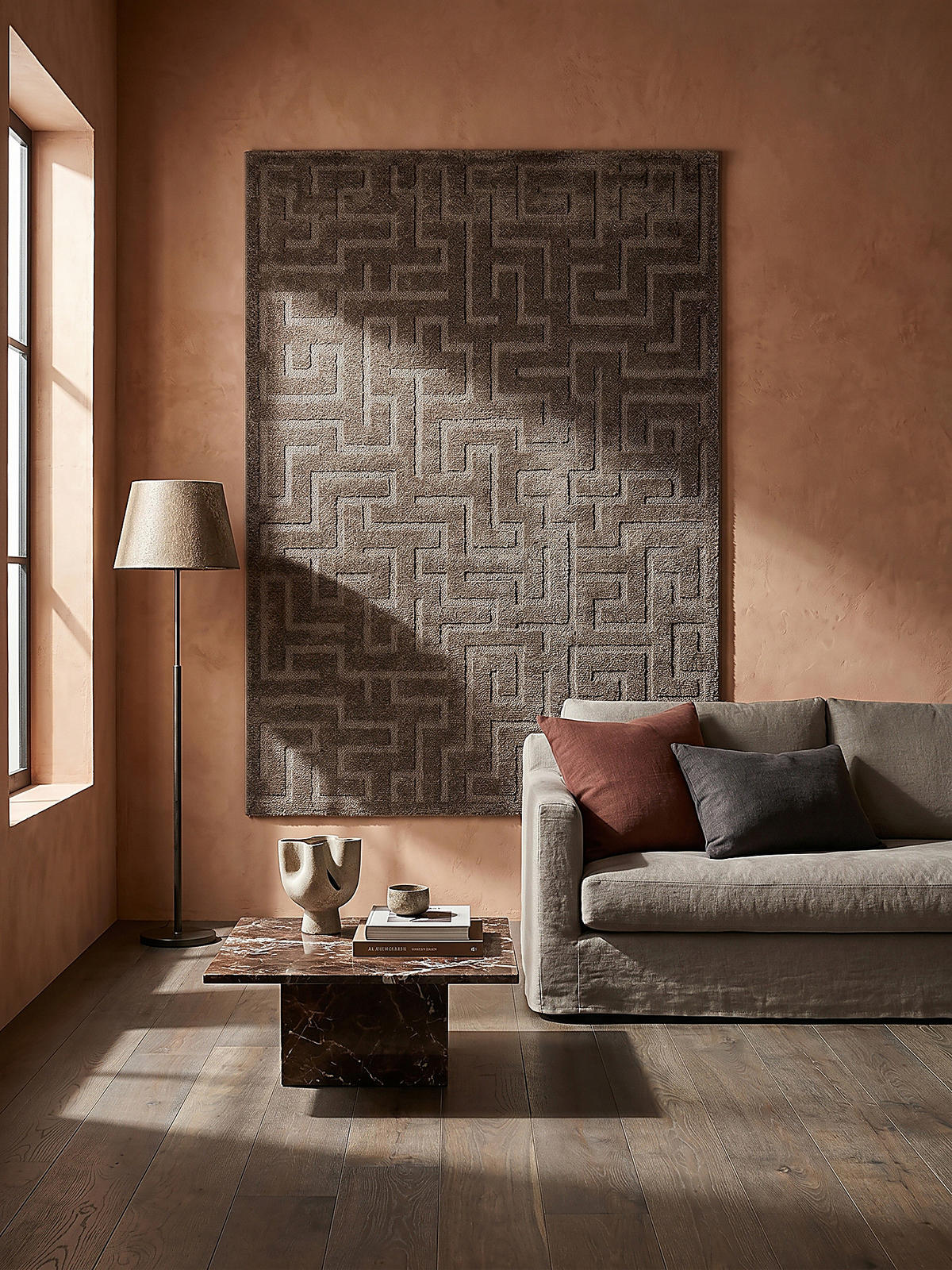 KURZFLORTEPPICH Geometrisch MUOTA Polypropylen Braun 160 x 220 cm - Braun, Textil (160/220cm) - KADIMA DESIGN